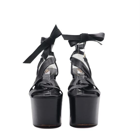 Saint Laurent Platform Strappy Lace Up Sandals Size 35 - Picture 3 of 11